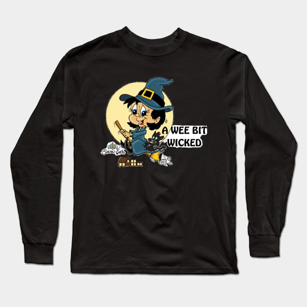 Fritts Cartoon "A Wee Bit Wicked" Long Sleeve T-Shirt by Shean Fritts 